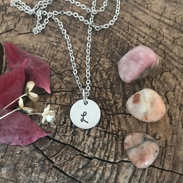 Tiny initial necklace