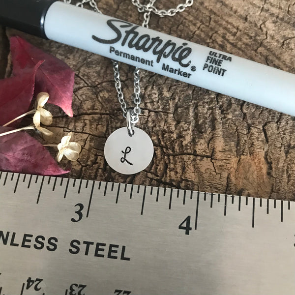 Tiny initial necklace
