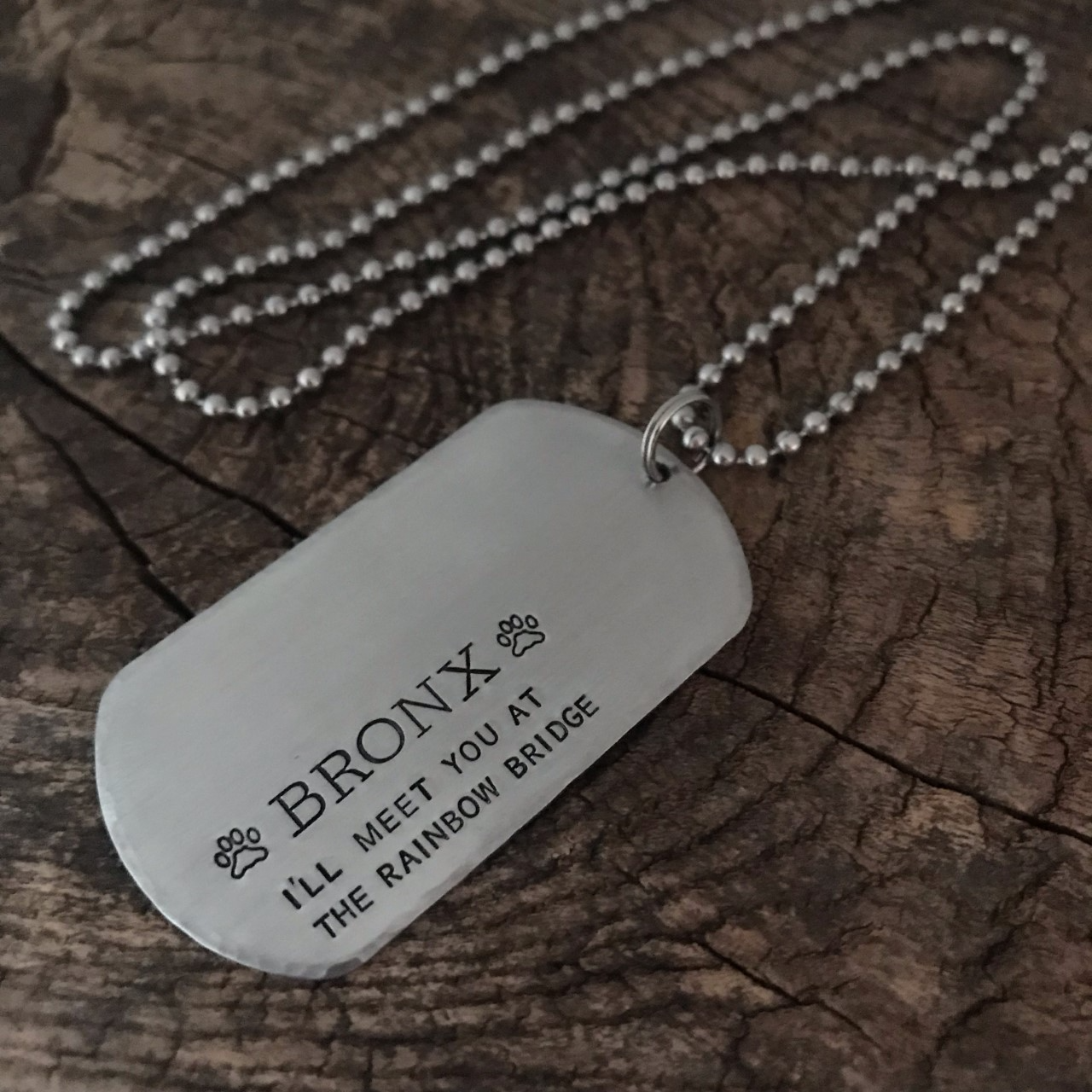 Hand-stamped Stainless Steel Dog Tag